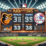 baltimore orioles vs yankees match player stats